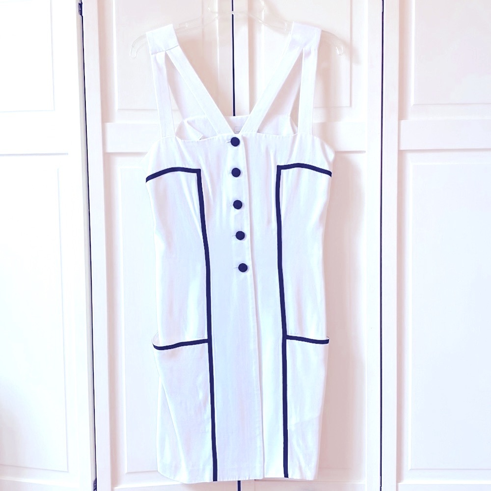 Vintage Joseph Ribkoff SEXY White Romper Shorts Dress 10